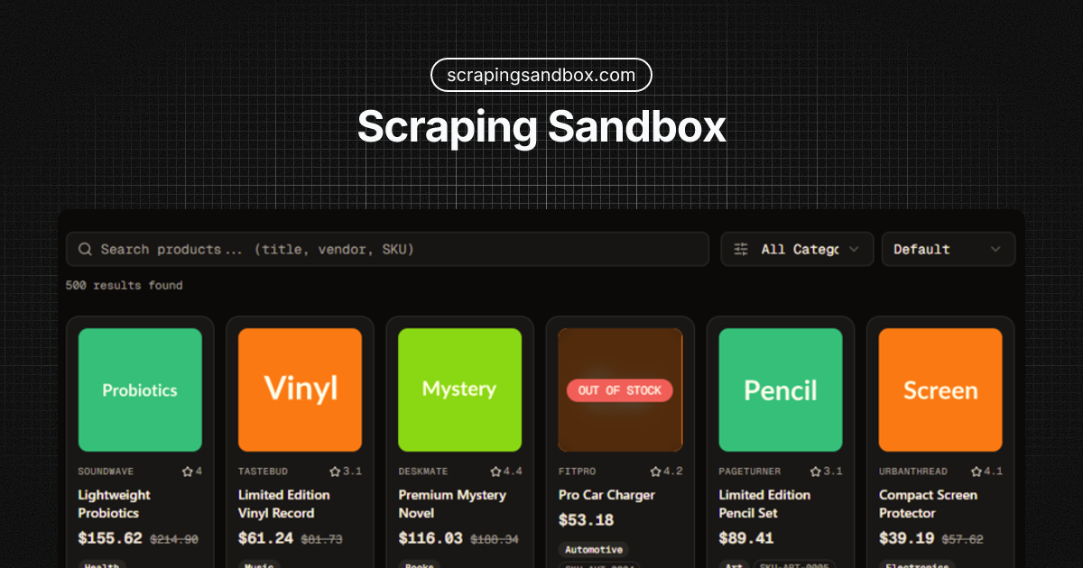 Scraping Sandbox | Practice Web Scraping Online